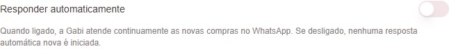 Controle global Responder automaticamente desligado