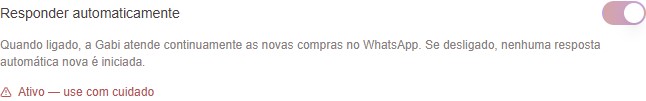 Controle global Responder automaticamente ligado