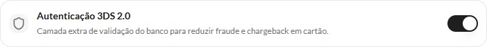 Autenticação 3DS 2.0 ligada no formulário