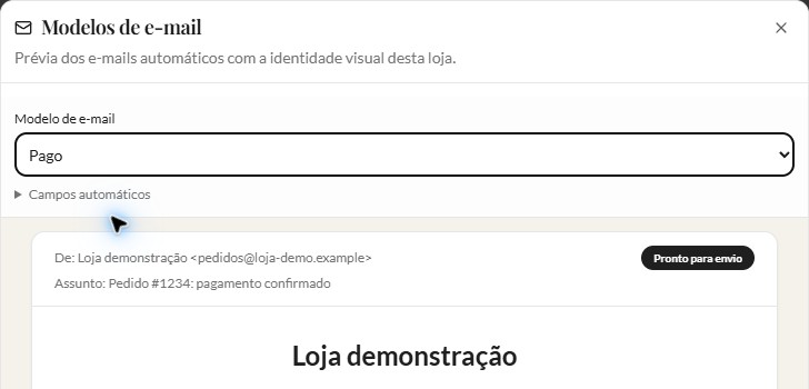 Modelo Pago com remetente fictício