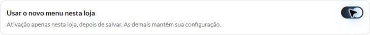 Usar o novo menu nesta loja ligado no formulário