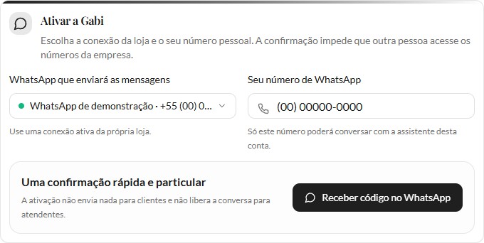 Conexão fictícia e campo do WhatsApp pessoal
