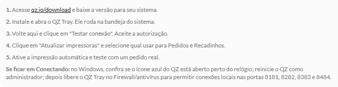 Instruções de instalação abertas no painel